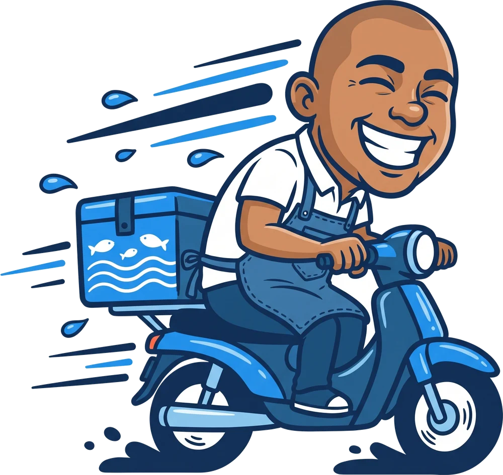 El Chato repartiendo en su moto de delivery